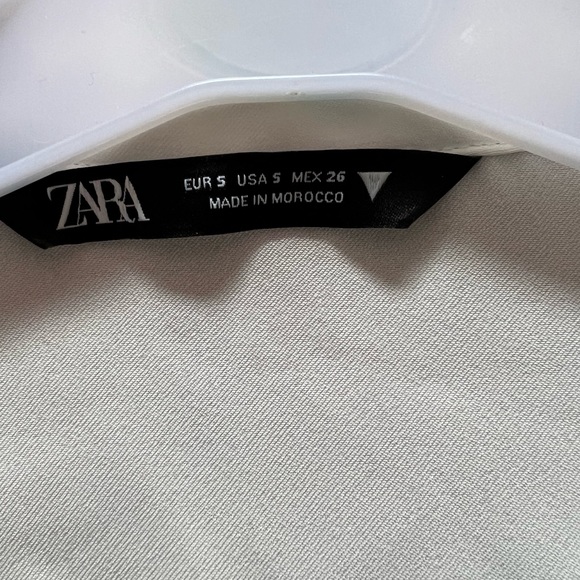 Zara Wrap Front Satin Effect Dress White - Picture 3 of 4